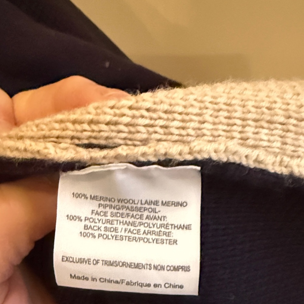 Striped Navy & Cream Coat - Picture 5 of 5
